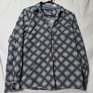 Tommy Hilfiger Womens front button down roll sleeve option blouse